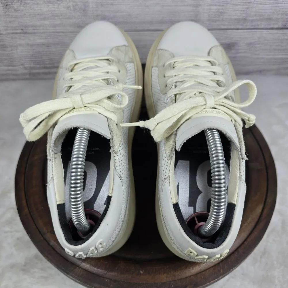P448 Perforated Chunky Platform Sneaker Made In Italy Womens Sz US 6 EU 36 Shoe